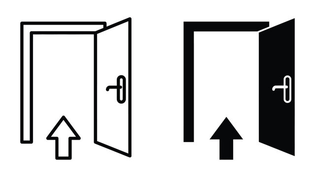 Open door icons with push handles