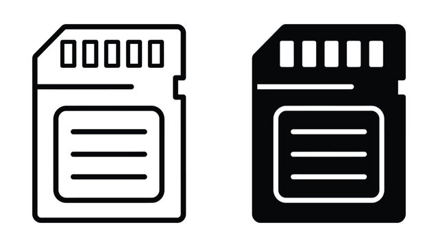 Minimalist sd card and microsd card icons