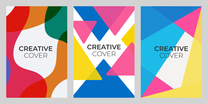 abstract colorful geometric cover design template
