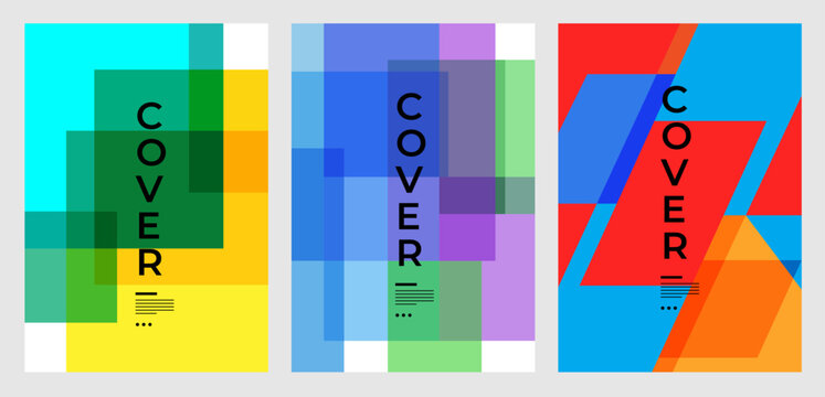 abstract colorful geometric cover design template