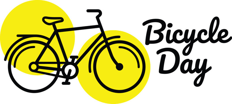  Bicycle Day Modern Typography And Bicycle Illustration