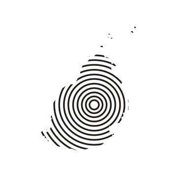 mauritius map with concentric circle