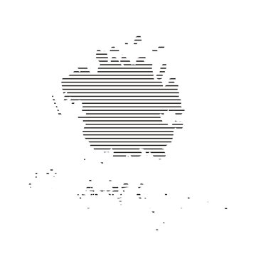 micronesia map with horizontal line
