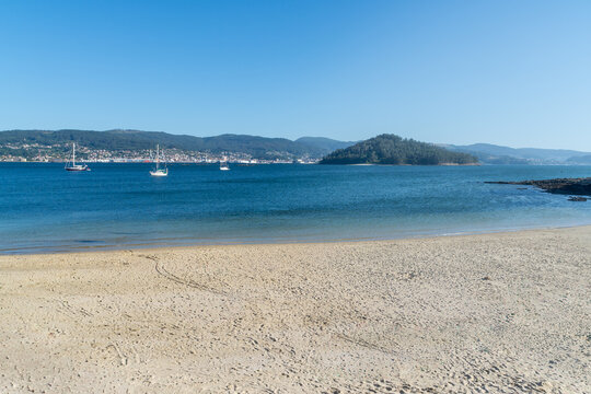 Coastal view of Combarro in Galicia, Spain