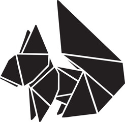 Contemporary polygonal squirrel graphic art piece showcasing a sharp, angular design of a woodland creature, ideal for diverse creative applications and nature themes © IMadePalguna