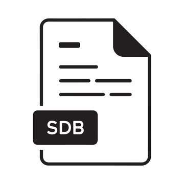 document icon with sdb label flat vector illustration on white background