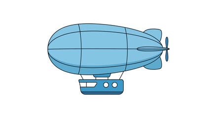 Blue Zeppelin Airship Illustration © Azrha