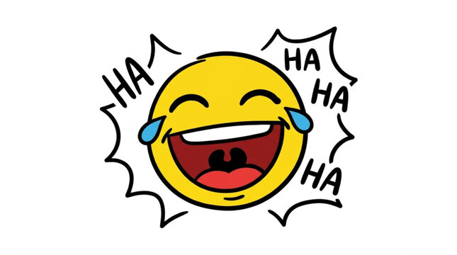 Joyful laughing emoji face with tears of joy.