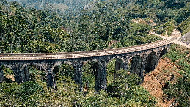Nine Arch Bridge amidst lush jungle of Ella