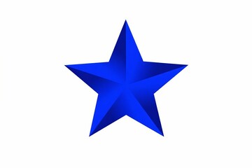 Obraz premium Bright blue 3d star shape with shiny metallic reflection