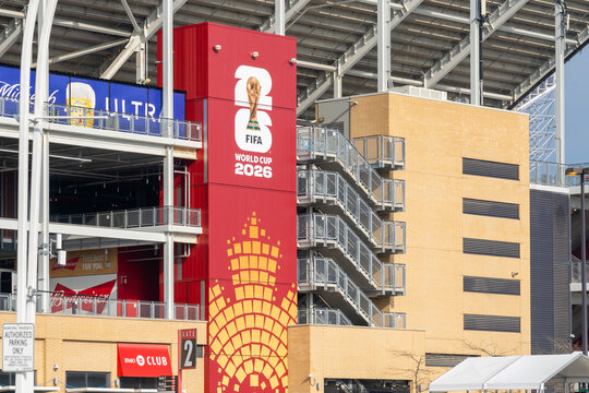 Toronto, Canada -May 18, 2026: Exterior of BMO Field (temporarily renamed "Toronto Stadium" for the tournament) at Exhibition Place, Toronto, Canada. BMO Field is an outdoor stadium that will host six