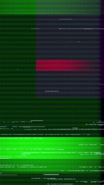 Vibrant Digital Glitch Noise Distortion Animation, Transparent Background 4K