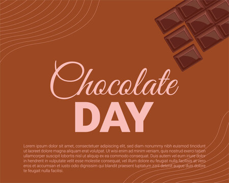 Chocolate Day Poster Template with Chocolate Bar and Placeholder Text for Social Media