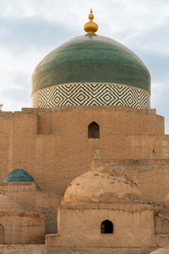 Ancient dome and brick walls in Hiva, Uzbekistan