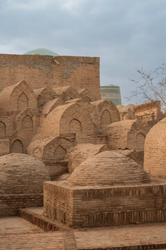 Ancient brick domes in Hiva, Uzbekistan Silk Road city