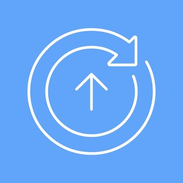 Minimal software update icon with circular refresh arrows and upgrade symbol. Clean flat SVG design ideal for system updates, patches, and digital maintenance concepts.