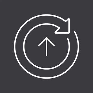 Minimal software update icon with circular refresh arrows and upgrade symbol. Clean flat SVG design ideal for system updates, patches, and digital maintenance concepts.