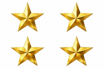 Obraz premium Shiny golden five-pointed star icon with reflective highlights in 3d style