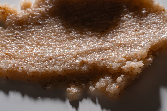 Body scrub smear texture close-up for skincare background