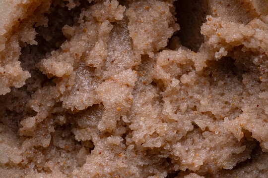 Macro body scrub smear texture for skincare background