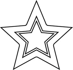 Obraz premium Black outline of a five pointed star with a smaller star inside