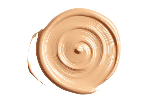 Creamy liquid makeup foundation swirl isolated on transparent background
