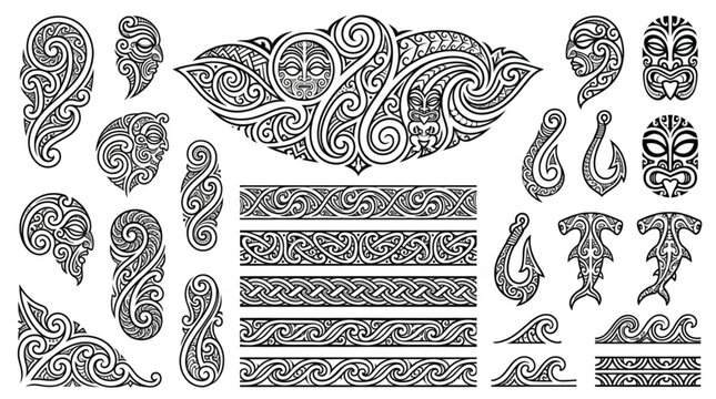 Maori Tribal Tattoo Designs and Symbols.