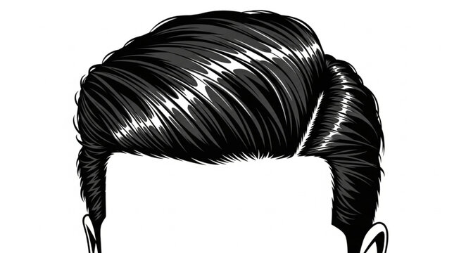 Mans Slicked Back Hairstyle with Volume and Shine.