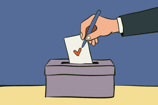 Ballot vote illustration for democracy election concept