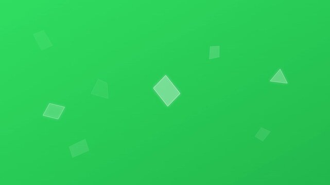modern abstract shards drifting on vivid green backdrop