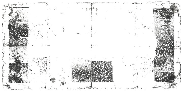 Old antique open book with weathered paper and vintage text columns