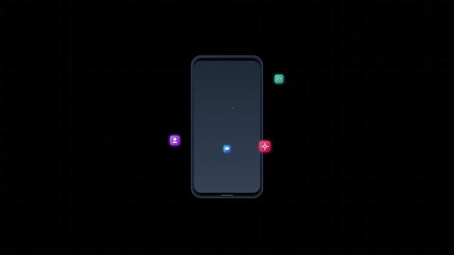 mobile app development smartphone digital interface animation