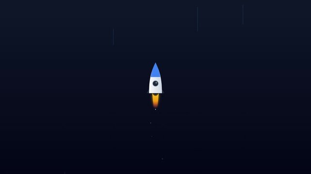 minimal success rocket emoji corporate tech animation