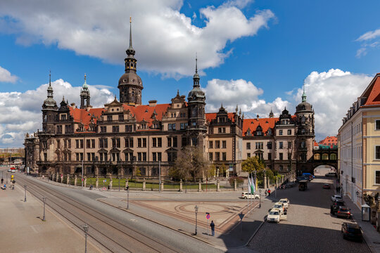 Dresden castle skyline on a sunny day in Germany, Europe