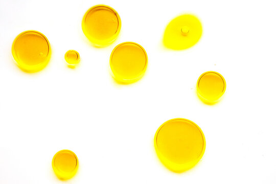 Abstract oil bubble spheres on white background texture