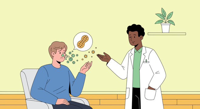 Allergy consultation: Patient symptoms and doctor explanation