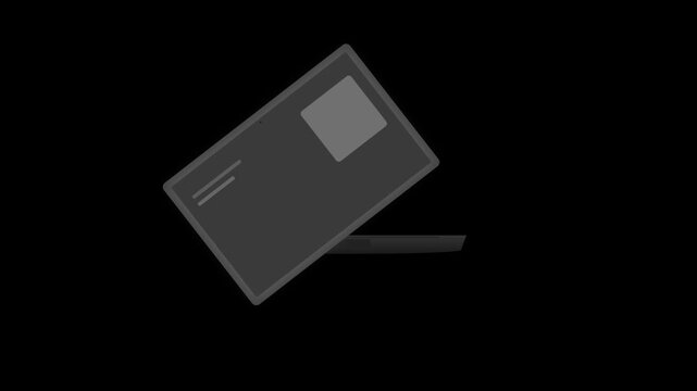 minimal laptop computer emoji opening on black background
