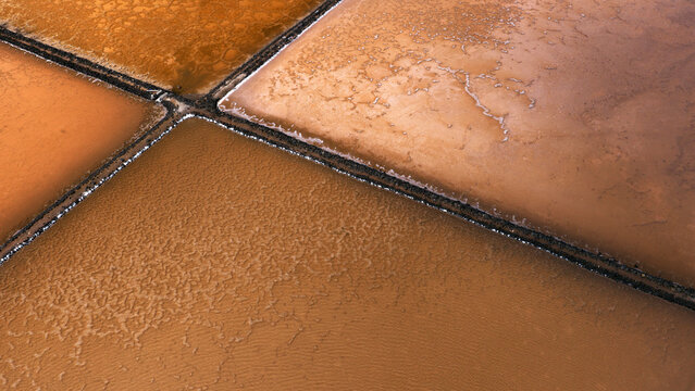 Aerial view of Janubio's salt flats in Lanzarote