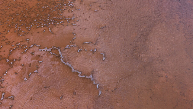 Aerial view of Janubio salt flat in Lanzarote