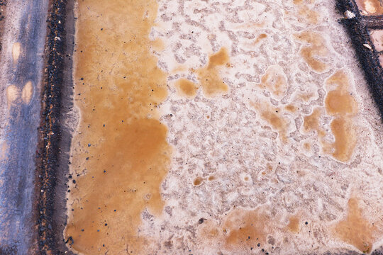 Natural patterns in Janubio salt flat landscape