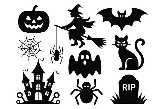 Halloween Silhouette Icon Set