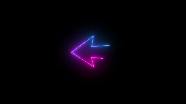 Realistic AnaGlowing Pink and Blue Arrow Motion Graphiclog Clock on Black Background