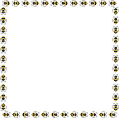 Fototapeta premium Cute soft green note paper with bees background