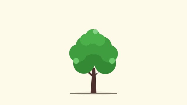 minimalist oak tree swaying on pastel yellow background