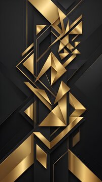 Golden Geometry Luxury Abstract Wallpaper HD