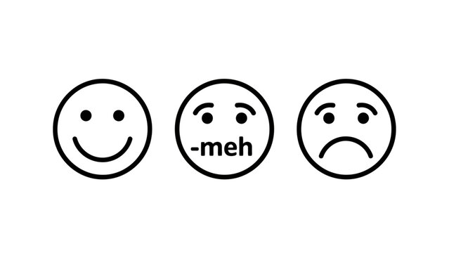 Customer satisfaction feedback icons with happy neutral meh and sad smiley faces for rating experience feedback satisfaction experience response customer evaluate indicator expression