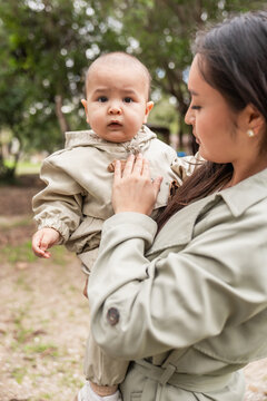 Mother and child enjoying a day at the park