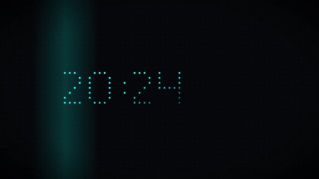 minimalist dot matrix text animation for digital clocks