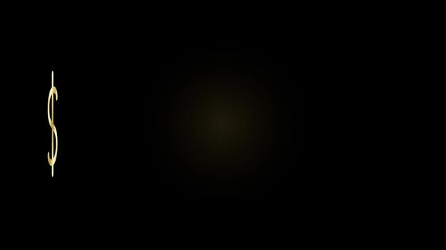 minimal dollar sign currency emoji spinning on black