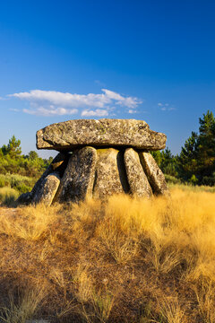 Dolmen Anta de Fonte Coberta near Alijo, Vila Cha, Portugal